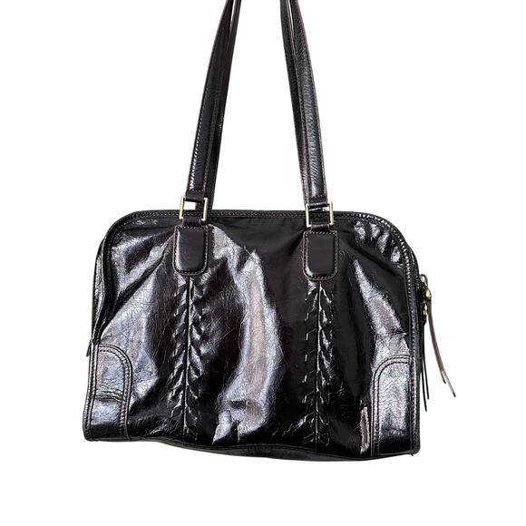 Hobo Black Leather Shoulder Bag - Picture 1 of 8
